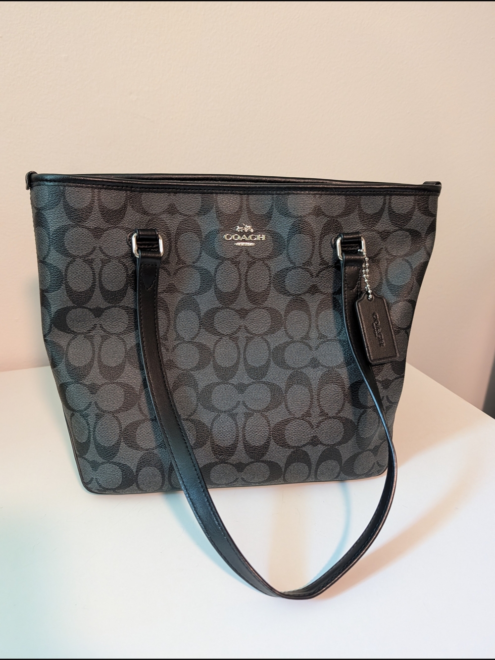 Coach Signature Tote Bag in Black/Gray